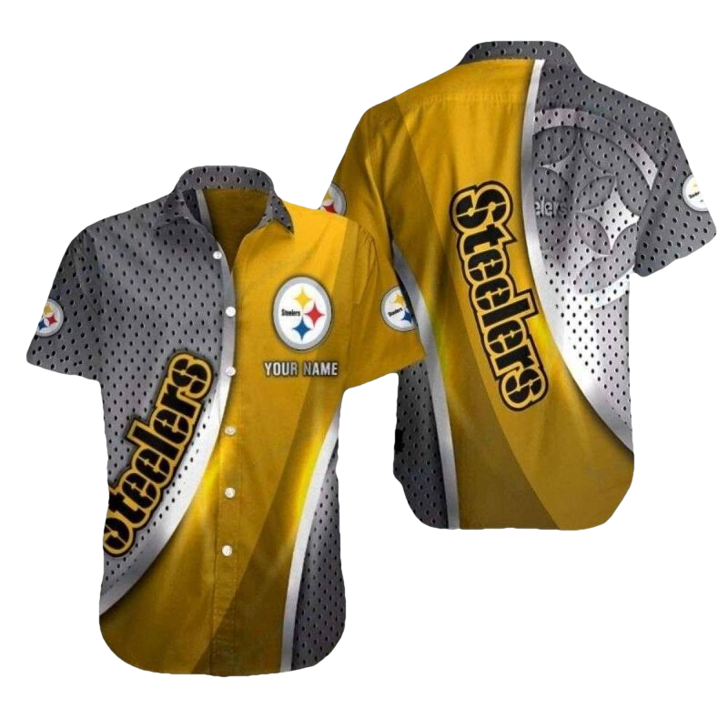 Personalized Pittsburgh Steelers Dotted Fade Modern Touch Hawaiian Shirt - Moonbestprint