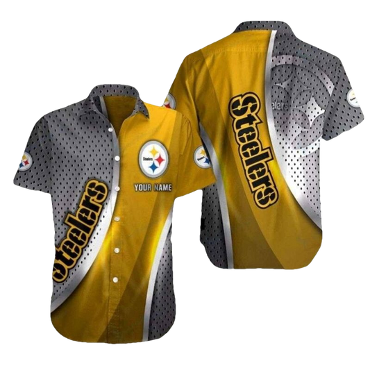 Personalized Pittsburgh Steelers Dotted Fade Modern Touch Hawaiian Shirt - Moonbestprint