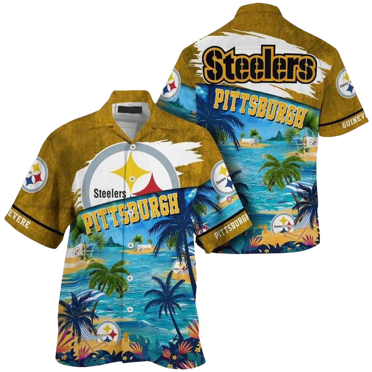 Personalized Pittsburgh Steelers Beach Graphic Summer 2025 Hawaiian Shirt - Moonbestprint