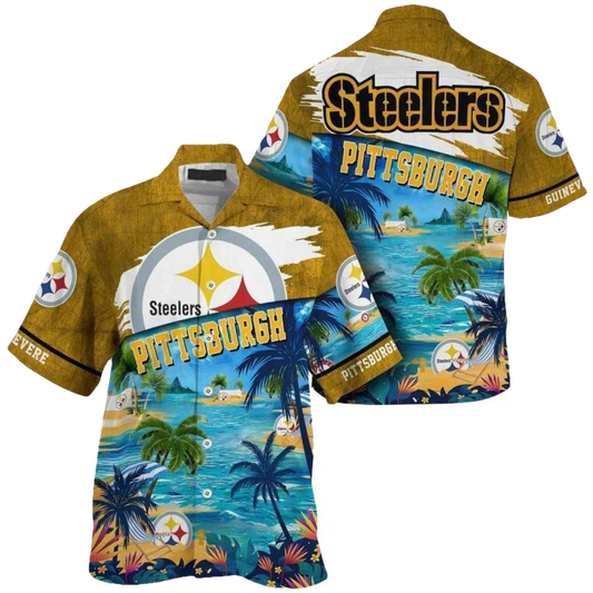 Personalized Pittsburgh Steelers Beach Graphic Summer 2025 Hawaiian Shirt - Moonbestprint