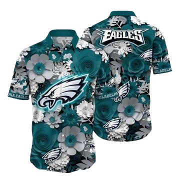 Philadelphia Eagles White Floral Breeze Hawaiian Shirt - Moonbestprint