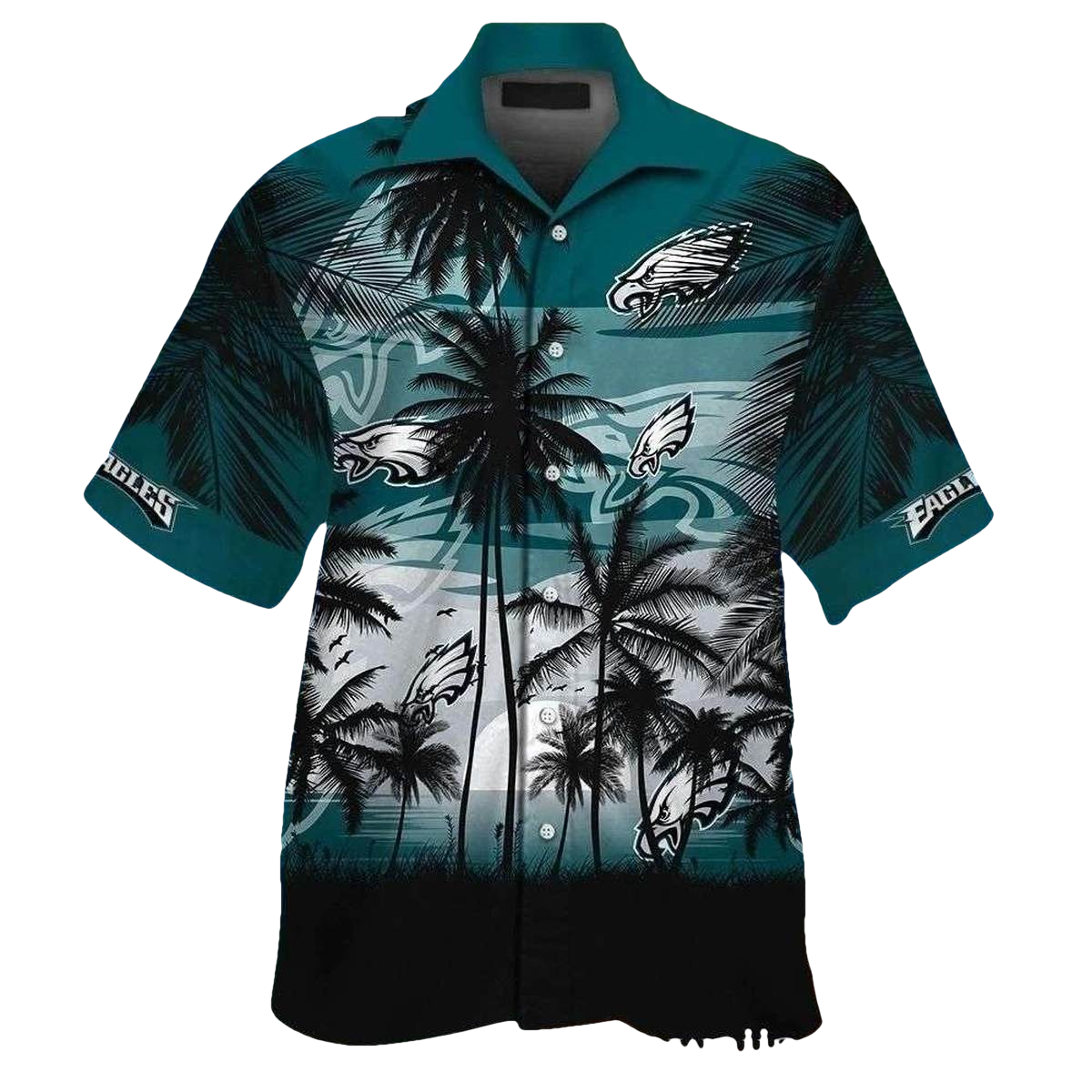 Philadelphia Eagles Tropical Midnight Breeze Hawaiian Shirt - Moonbestprint