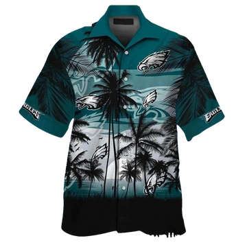 Philadelphia Eagles Tropical Midnight Breeze Hawaiian Shirt - Moonbestprint
