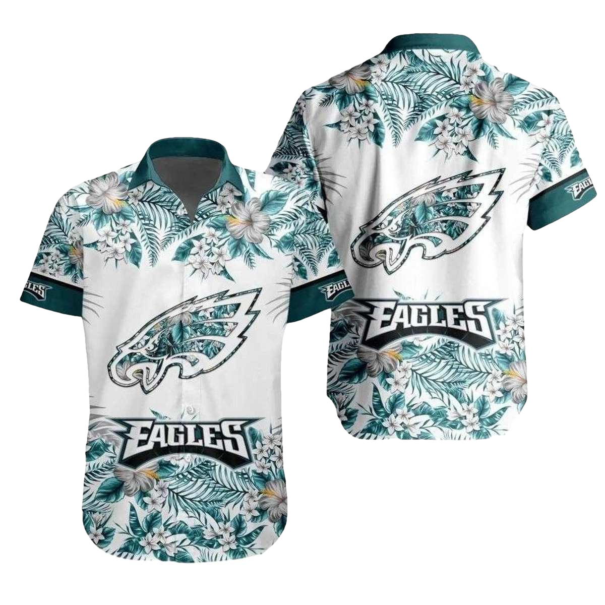 Philadelphia Eagles Tropical Flora Eagle Wings Hawaiian Shirt - Moonbestprint