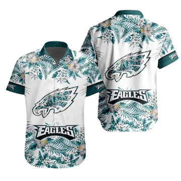 Philadelphia Eagles Tropical Flora Eagle Wings Hawaiian Shirt - Moonbestprint