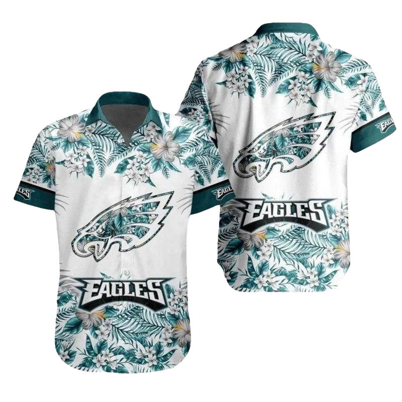 Philadelphia Eagles Tropical Flora Eagle Wings Hawaiian Shirt - Moonbestprint