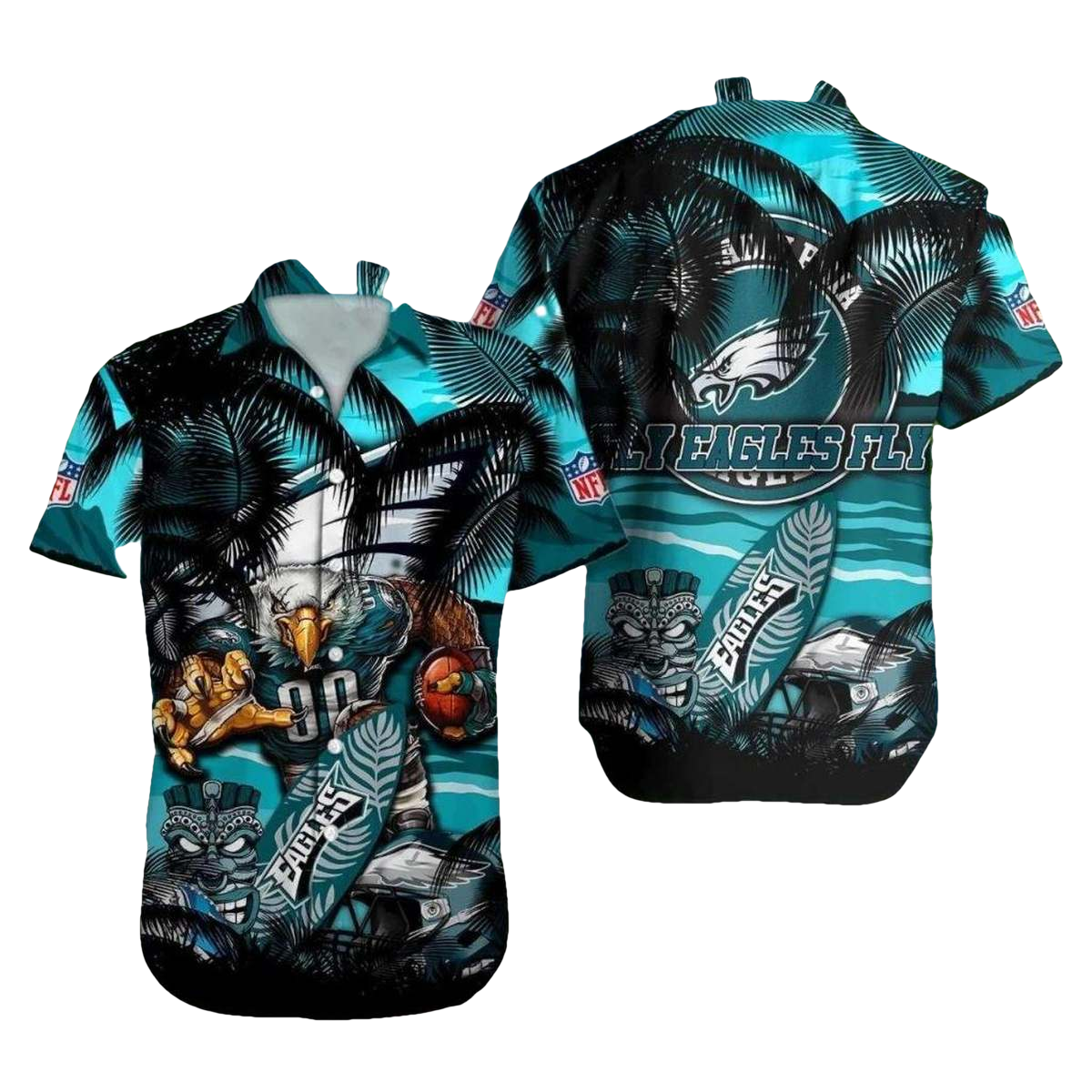 Philadelphia Eagles Tiki Tropical Island Hawaiian Shirt - Moonbestprint
