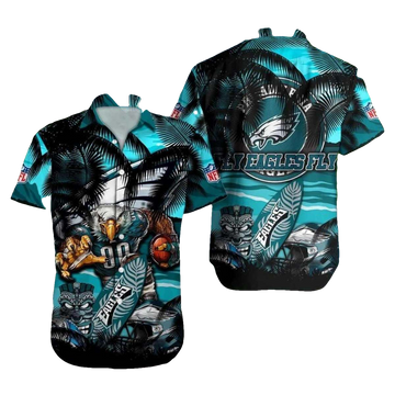 Philadelphia Eagles Tiki Tropical Island Hawaiian Shirt - Moonbestprint