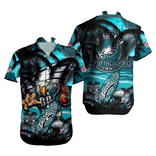 Philadelphia Eagles Tiki Tropical Island Hawaiian Shirt - Moonbestprint