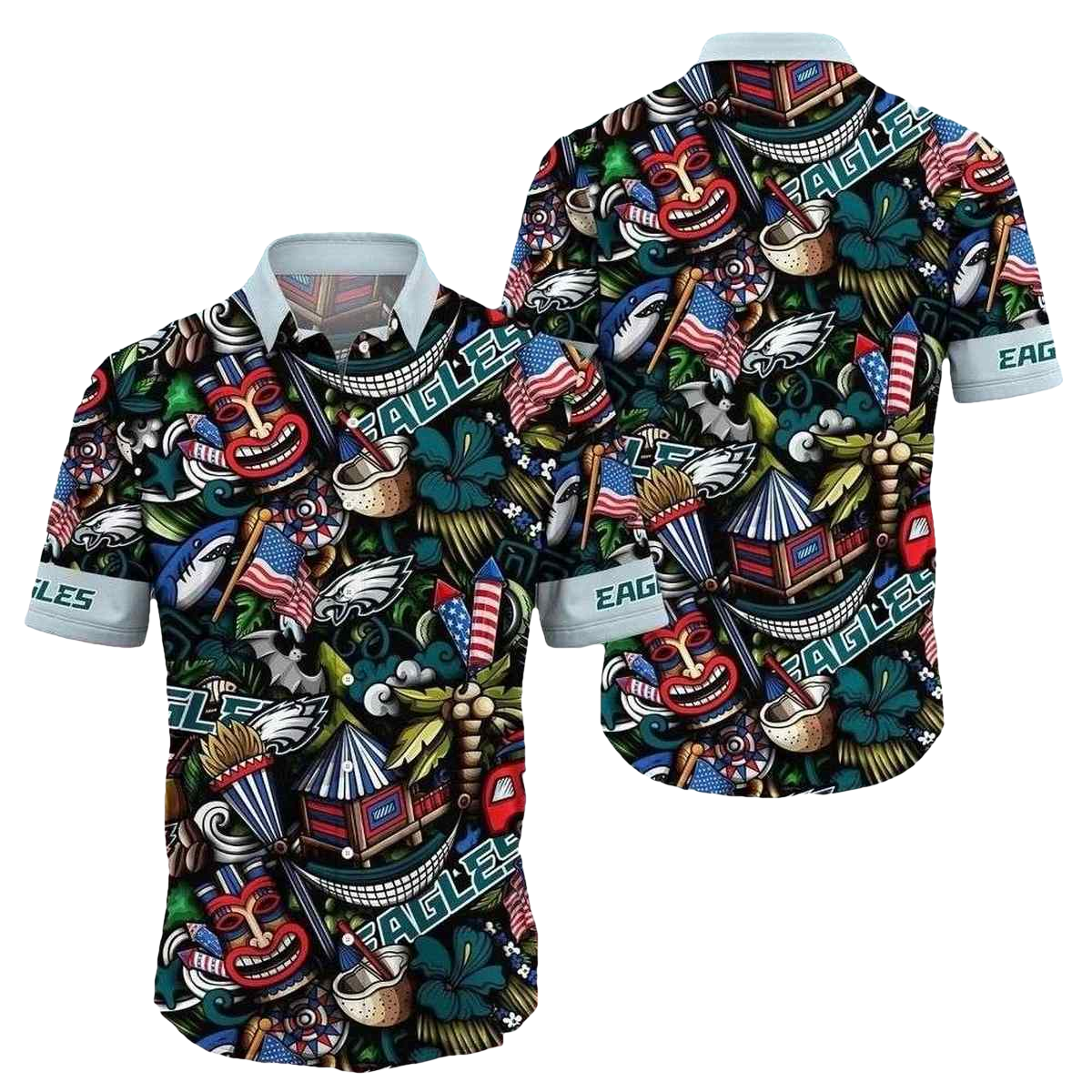 Philadelphia Eagles Tiki Party Vibrant Hawaiian Shirt - Moonbestprint
