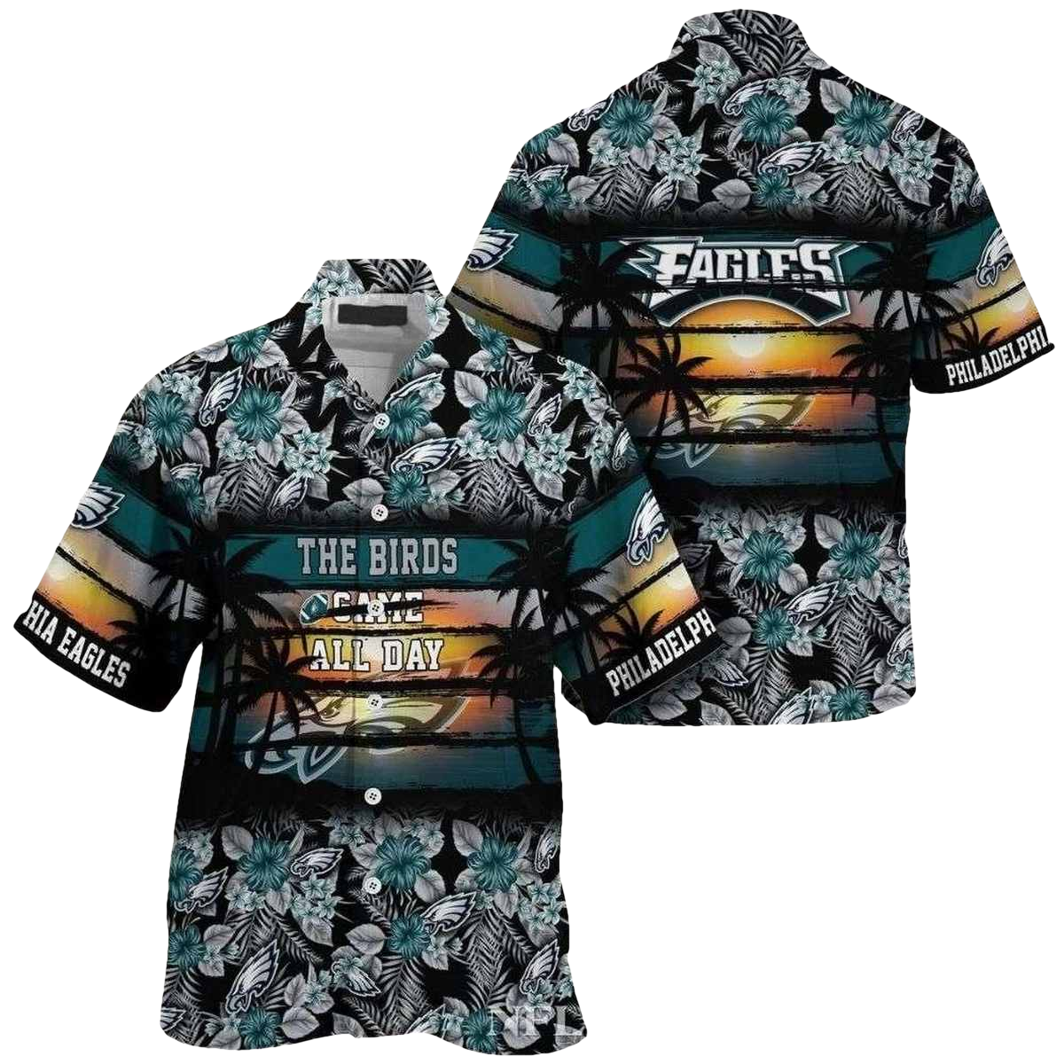 Philadelphia Eagles The Birds Game All Day Vibrant Floral Hawaiian Shirt - Moonbestprint