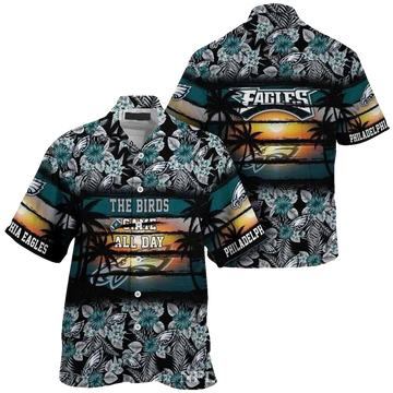 Philadelphia Eagles The Birds Game All Day Vibrant Floral Hawaiian Shirt - Moonbestprint