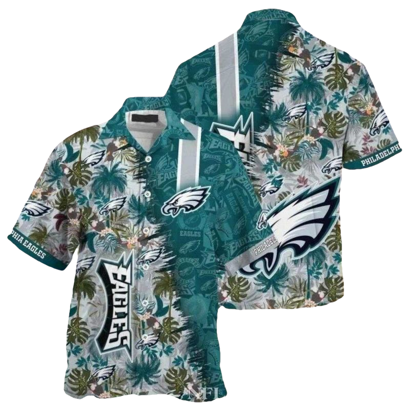 Philadelphia Eagles Sunset Palms Crosswalk Tropical Hawaiian Shirt - Moonbestprint