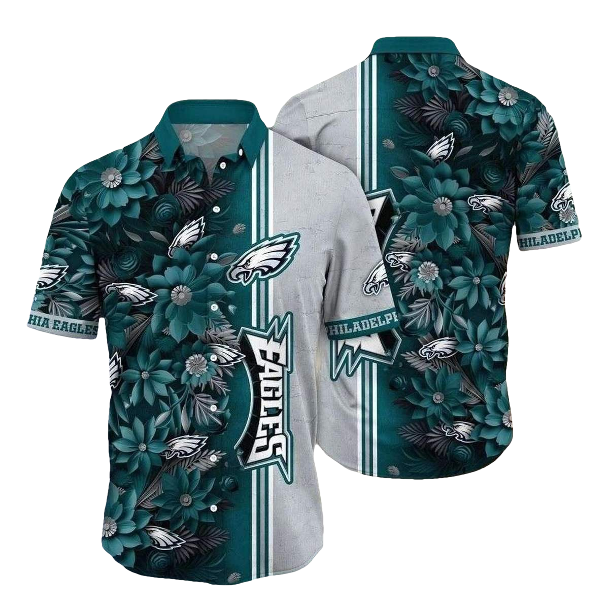 Philadelphia Eagles Summer Blossoms Hawaiian Shirt - Moonbestprint