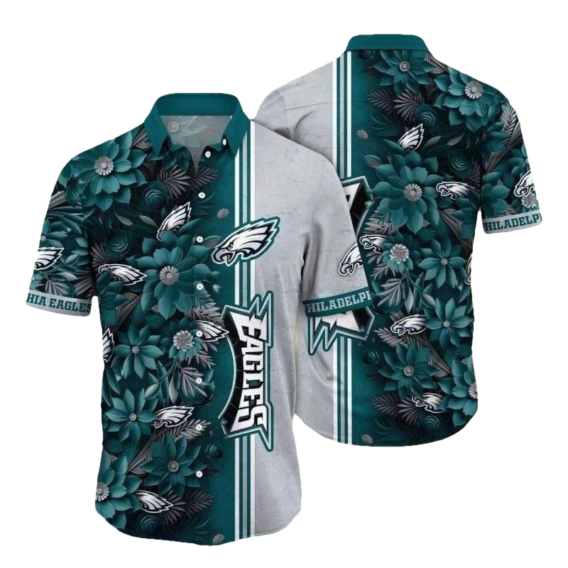 Philadelphia Eagles Summer Blossoms Hawaiian Shirt - Moonbestprint