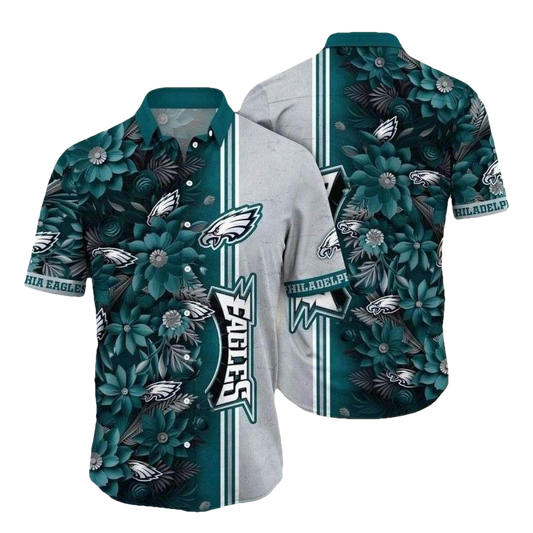 Philadelphia Eagles Summer Blossoms Hawaiian Shirt - Moonbestprint