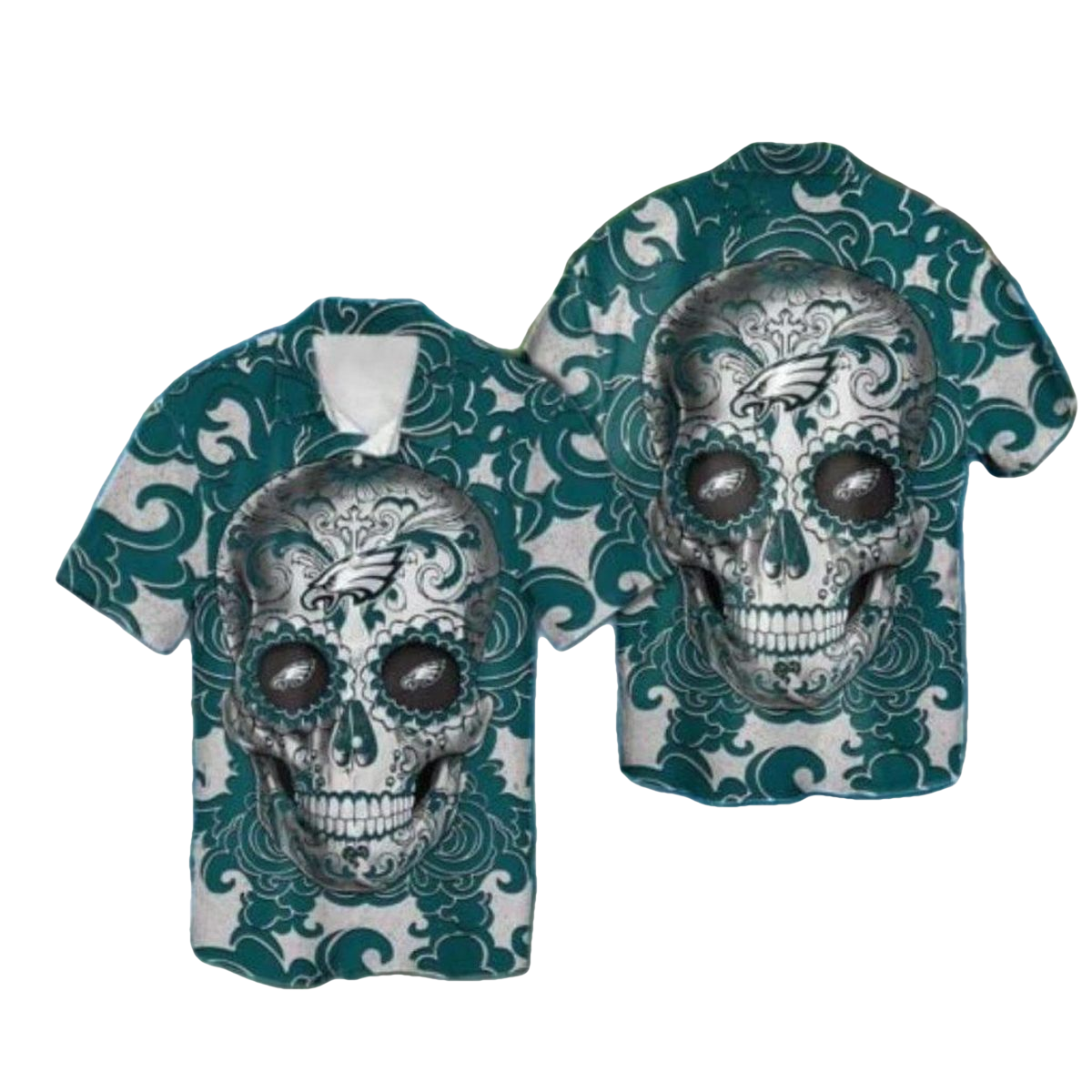 Philadelphia Eagles Sugar Skull Hawaiian Shirt - Moonbestprint