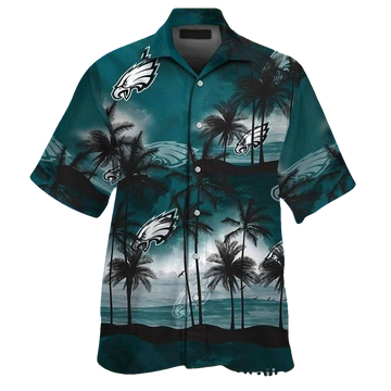 Philadelphia Eagles Serene Beach Sunset Hawaiian Shirt - Moonbestprint