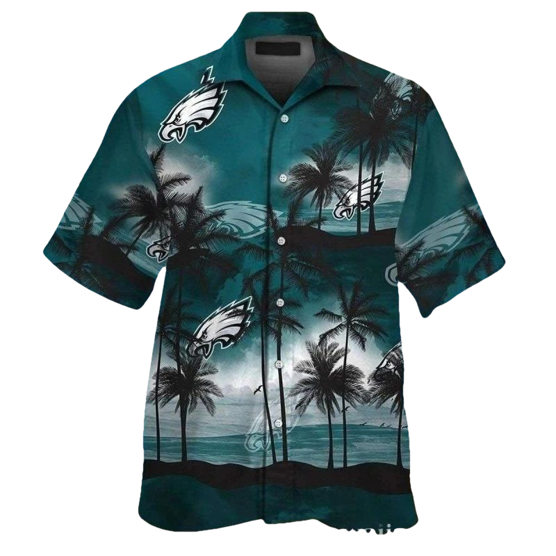 Philadelphia Eagles Serene Beach Sunset Hawaiian Shirt - Moonbestprint