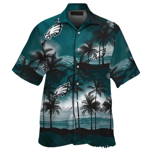 Philadelphia Eagles Serene Beach Sunset Hawaiian Shirt - Moonbestprint