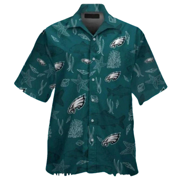 Philadelphia Eagles Ocean Coral Hawaiian Shirt - Moonbestprint