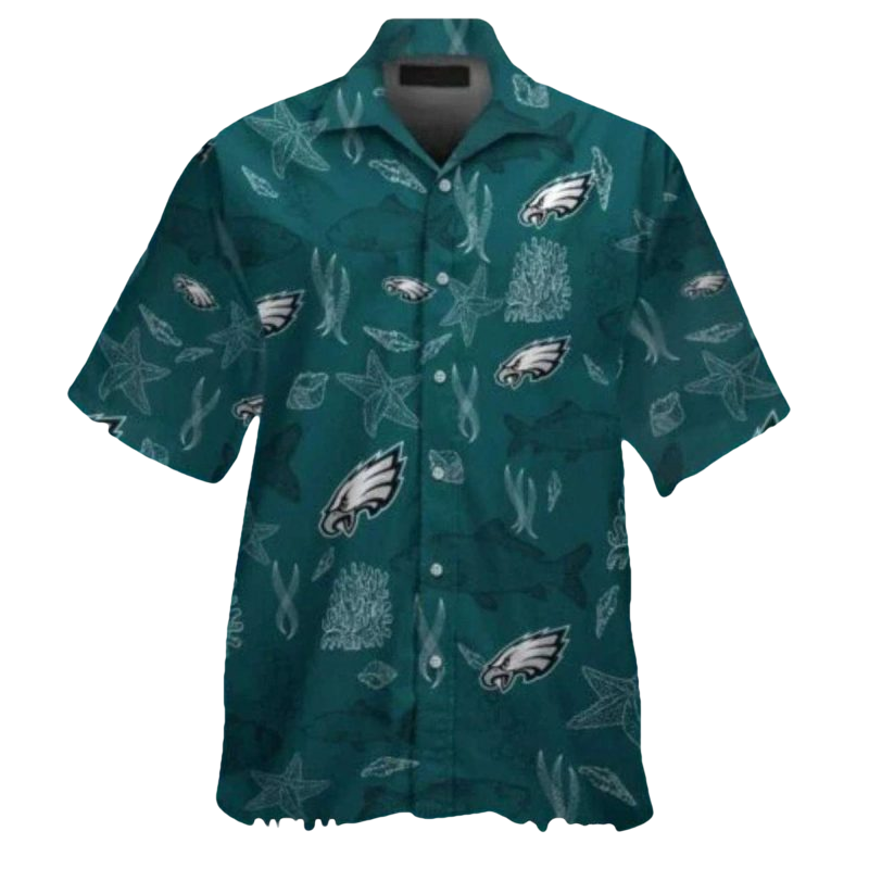 Philadelphia Eagles Ocean Coral Hawaiian Shirt - Moonbestprint