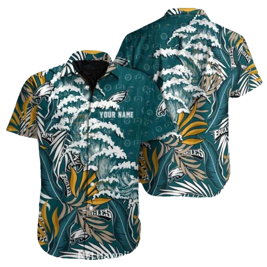 Philadelphia Eagles Ocean Wave Hawaiian Shirt - Moonbestprint