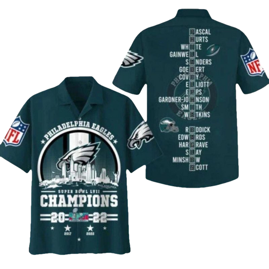 Philadelphia Eagles Name Players Hawaiian Shirt - Moonbestprint