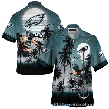 Philadelphia Eagles Moonlight Mickey Tropics Hawaiian Shirt - Moonbestprint