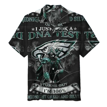 Philadelphia Eagles Midnight Green DNA Test Hawaiian Shirt - Moonbestprint