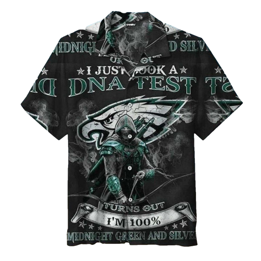 Philadelphia Eagles Midnight Green DNA Test Hawaiian Shirt - Moonbestprint