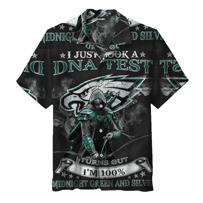 Philadelphia Eagles Midnight Green DNA Test Hawaiian Shirt - Moonbestprint