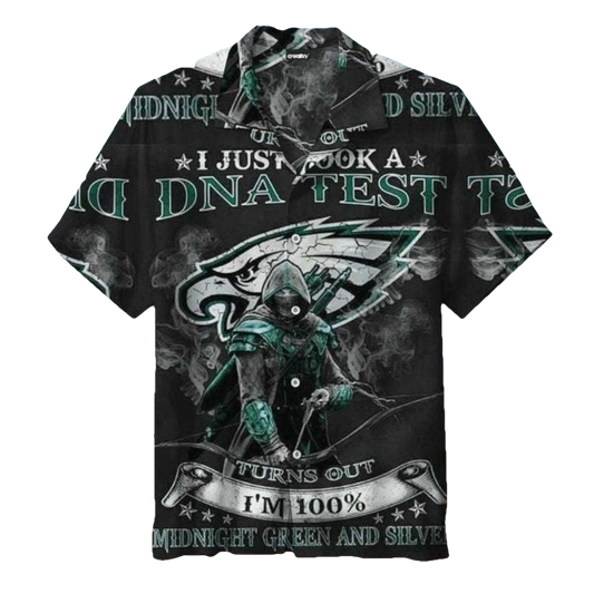 Philadelphia Eagles Midnight Green DNA Test Hawaiian Shirt - Moonbestprint