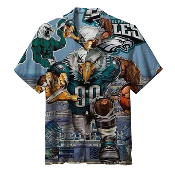 Philadelphia Eagles Majestic Mascot Beachfront Hawaiian Shirt - Moonbestprint