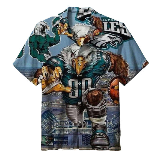 Philadelphia Eagles Majestic Mascot Beachfront Hawaiian Shirt - Moonbestprint