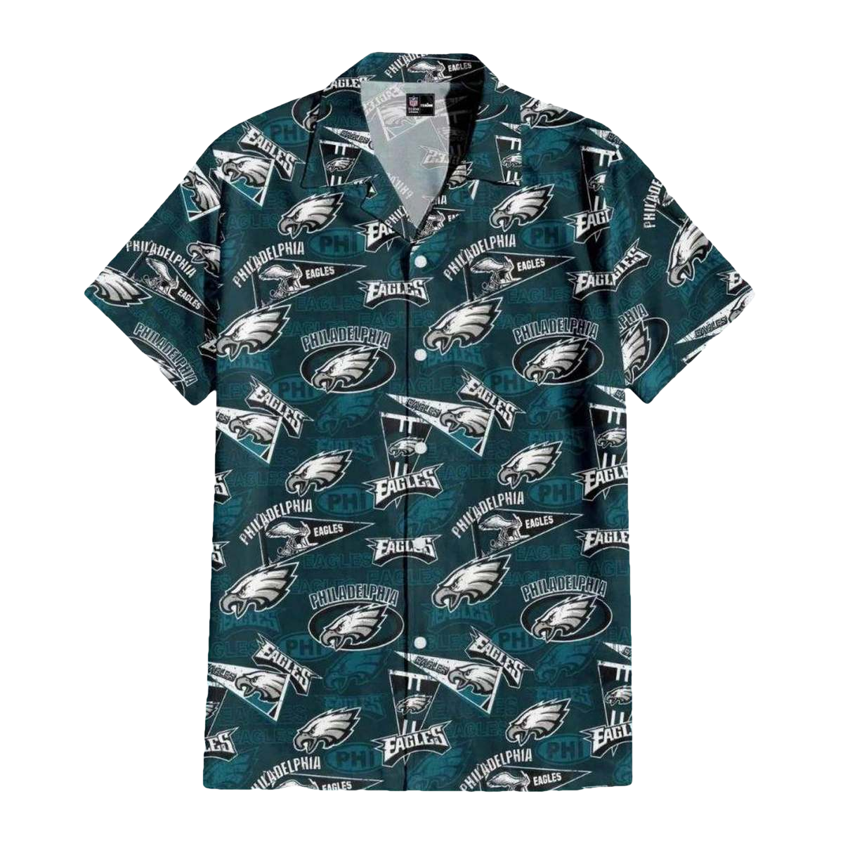 Philadelphia Eagles Logo Collage Hawaiian Shirt - Moonbestprint