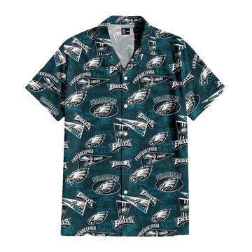 Philadelphia Eagles Logo Collage Hawaiian Shirt - Moonbestprint