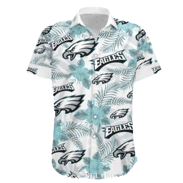Philadelphia Eagles Island Breeze White Floral Hawaiian Shirt - Moonbestprint