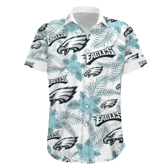 Philadelphia Eagles Island Breeze White Floral Hawaiian Shirt - Moonbestprint