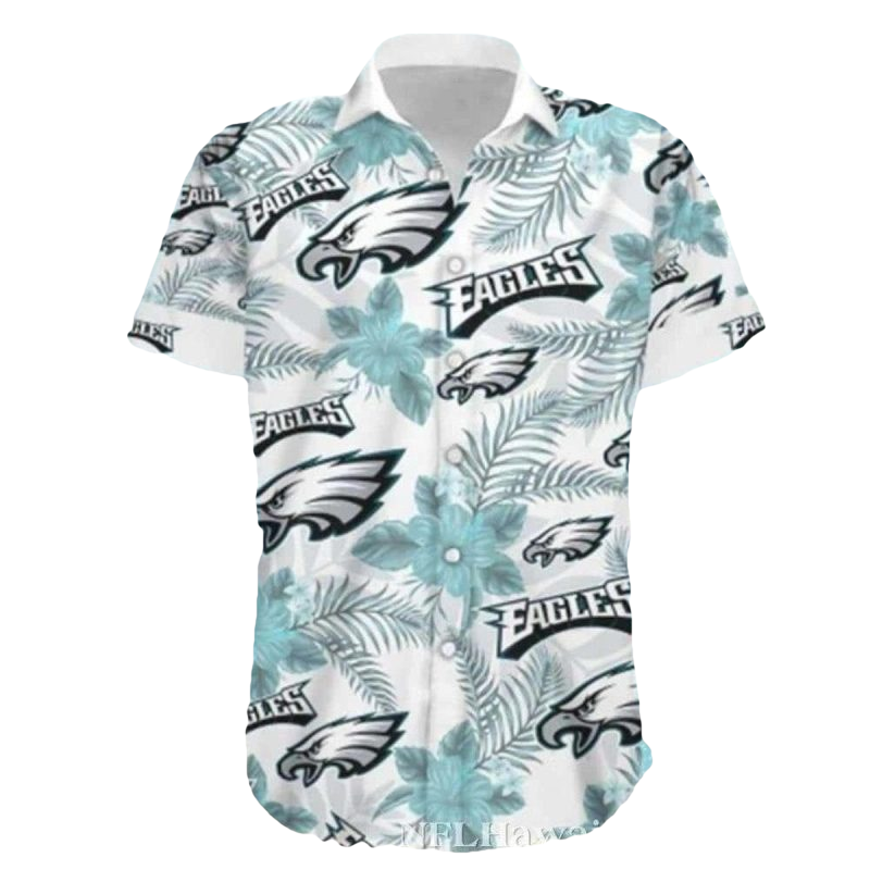 Philadelphia Eagles Island Breeze White Floral Hawaiian Shirt - Moonbestprint