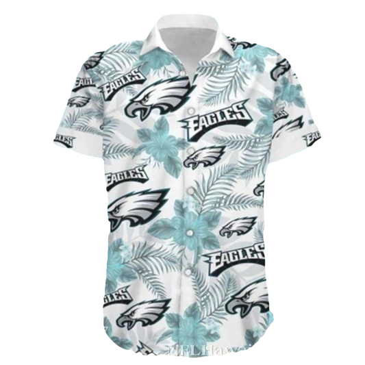 Philadelphia Eagles Island Breeze White Floral Hawaiian Shirt - Moonbestprint