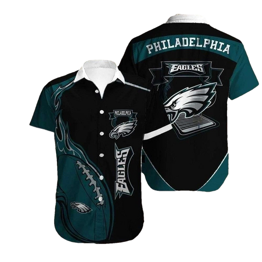 Philadelphia Eagles Game Day Contrast Panel Football Hawaiian Shirt - Moonbestprint