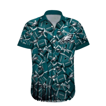 Philadelphia Eagles Football Ball Pattern Hawaiian Shirt - Moonbestprint