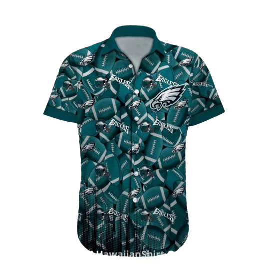 Philadelphia Eagles Football Ball Pattern Hawaiian Shirt - Moonbestprint