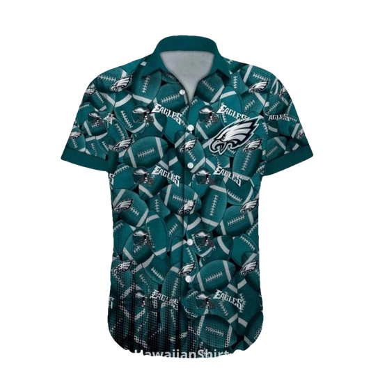 Philadelphia Eagles Football Ball Pattern Hawaiian Shirt - Moonbestprint