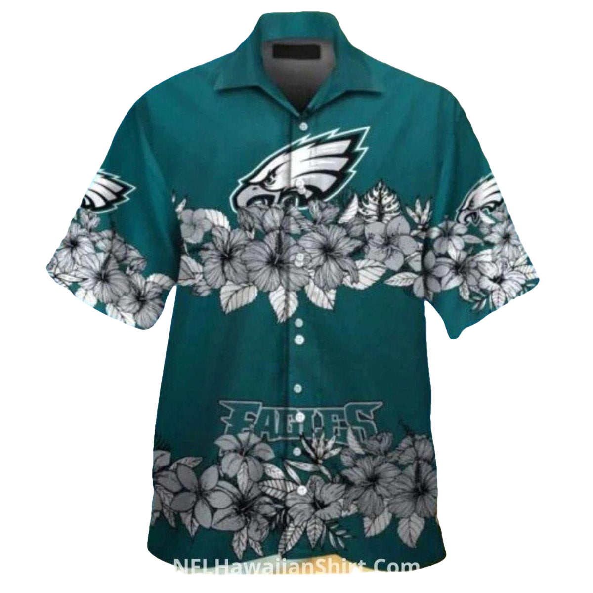 Philadelphia Eagles Floral Hibiscus Pattern Hawaiian Shirt - Moonbestprint