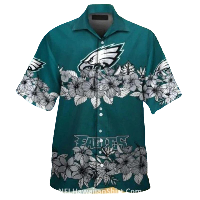 Philadelphia Eagles Floral Hibiscus Pattern Hawaiian Shirt - Moonbestprint