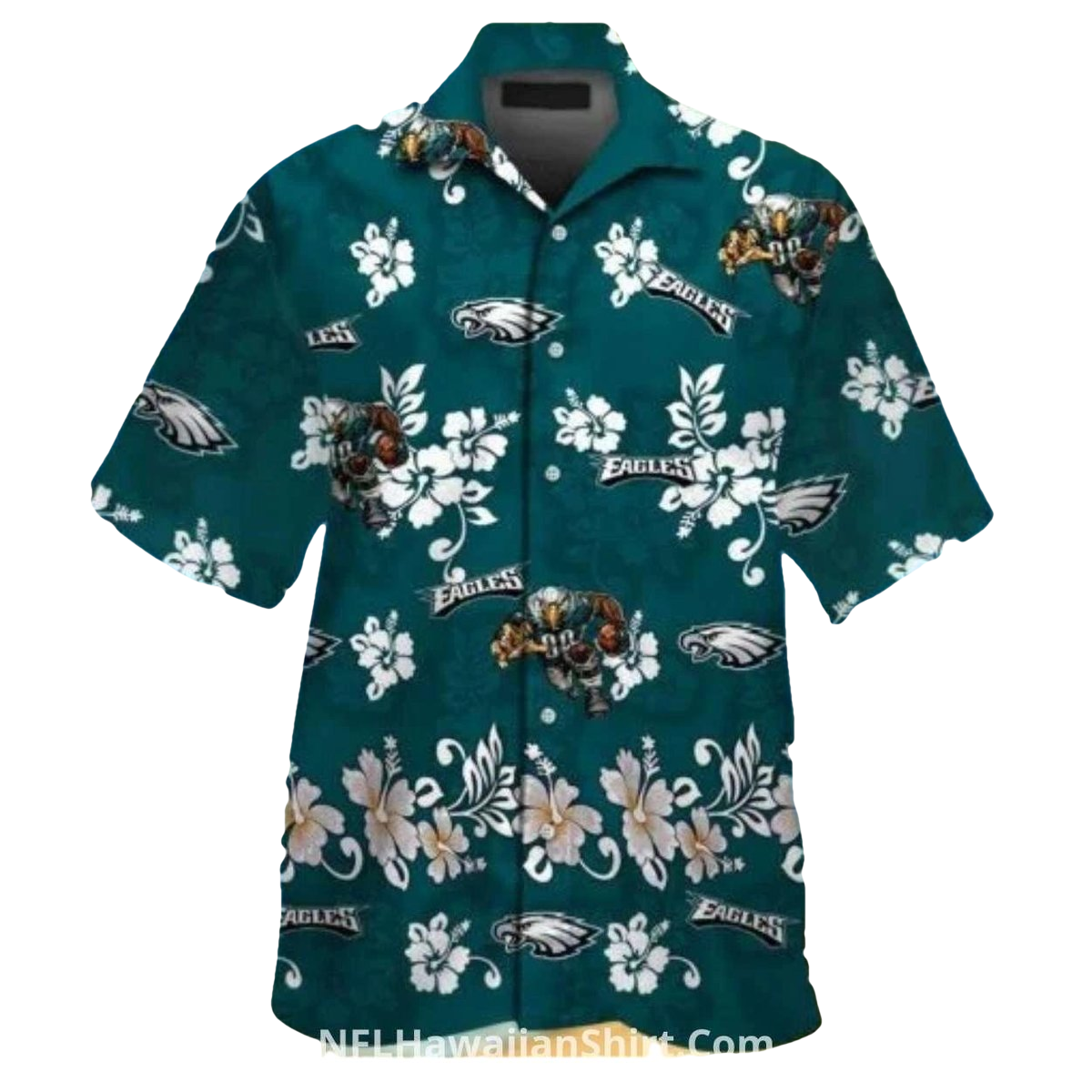 Philadelphia Eagles Floral And Mascot Hawaiian Shirt - Moonbestprint