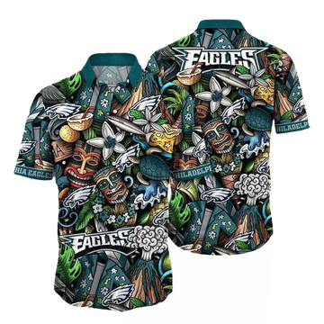 Philadelphia Eagles Eagles Tribal Pride In Midnight Green Hawaiian Shirt - Moonbestprint