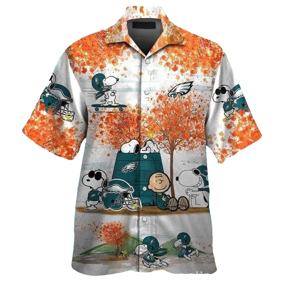 Philadelphia Eagles Cute Snoopy Autumn Hawaiian Shirt - Moonbestprint